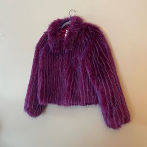 Vintage Le Chateau Faux Fur Purple Coat - Made in Canada